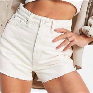 off white denim shorts